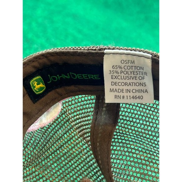 John Deere Moline Idaho Brown/Pink Adjustable Mesh Hat/Cap Womens - Picture 7 of 7